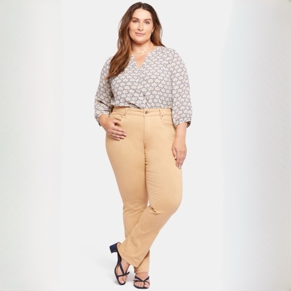 NYDJ Pants - NYDJ Tan Marilyn Straight Jeans Size 18